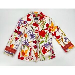 Dolce & Gabbana Jacket‎ Womens 44 Button Up Floral Summer Embellished Collared